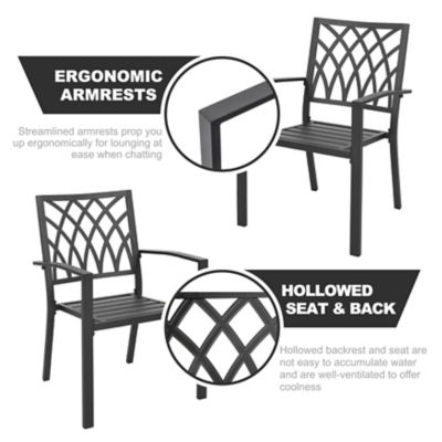 Image showing 4 th Nuu Garden 5 pc. Outdoor Square Dining Set With Iron Chair, SID152-T322