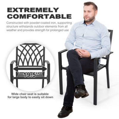 Image showing  7 pc. Iron Dining Set with Umbrella Hole, SID152-T331