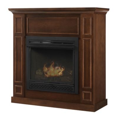 Image showing  Vent-Free Gas Fireplace, Dual Fuel LP & NG, 950 sq. ft., 26,000 BTU's, Walnut, Adjustable Thermostat