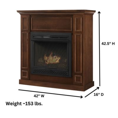 Image showing  Vent-Free Gas Fireplace, Dual Fuel LP & NG, 950 sq. ft., 26,000 BTU's, Walnut, Adjustable Thermostat