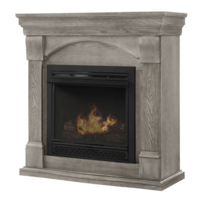 Image showing  Vent-Free Gas Fireplace, Dual Fuel LP & NG, 950 sq. ft., 26,000 BTU, PewterOak, Adjustable Thermostat