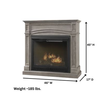 Image showing  Vent-Free Gas Fireplace, Dual Fuel (LP & NG), 1,400 sq. ft., 33,000 BTU's, Pewter Oak, Remote Control