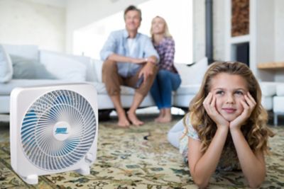 Image showing  9 in. 3-Speed Box Fan, Lightweight, Space Saving Design