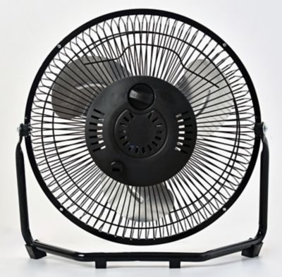 Image showing  9 in. 3-Speed High Velocity Heavy Duty Fan, All Metal Construction, 360 Degree Tilt, Cradle Base