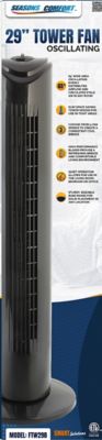 Image showing  29 in. 3-Speed Tower Fan, Slim Design, 65 deg Wide Area Oscillation, Top Mounted Controls, Quiet Operation
