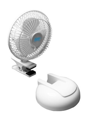 Image showing  6 in. 2-Speed Combo Desk/Table Top & Clip-On Fan, Adjustable Tilt & Swivel, Coated Metal Safety Grill