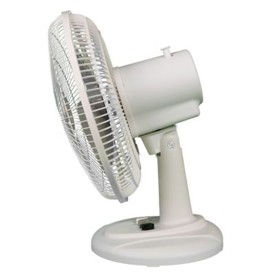 Image showing  12 in. 3-Speed Table Top Oscillating Fan, 70 deg. Oscillation, Adjustable Tilt, Metal Grill, Quiet Operation