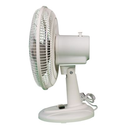 Image showing  12 in. 3-Speed Table Top Oscillating Fan, 70 deg. Oscillation, Adjustable Tilt, Metal Grill, Quiet Operation