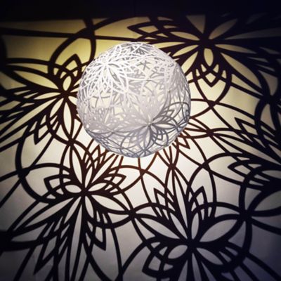 Image showing  18 in. Outdoor Solar Hanging Light, Lotus White