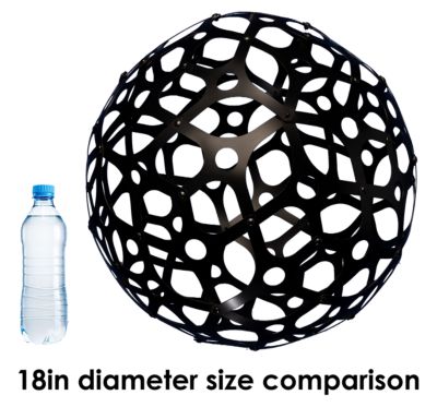 Image showing  18 in. Outdoor Solar Hanging Light, Peace Black