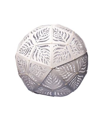 Image showing  18 in. Outdoor Solar Hanging Light, Palm White