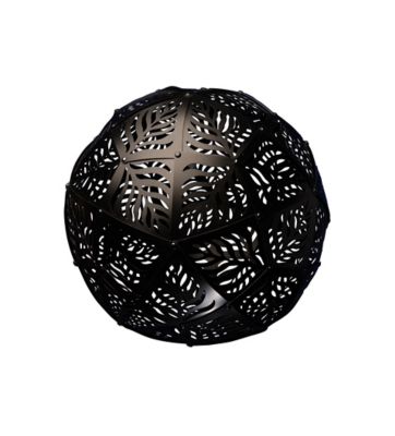 Image showing  18 in. Outdoor Solar Hanging Light, Palm Black