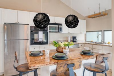 Image showing  18 in. Outdoor Solar Hanging Light, Palm Black