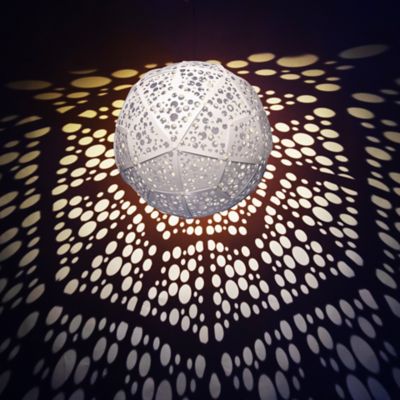 Image showing  18 in. Outdoor Solar Hanging Light, Bubble White