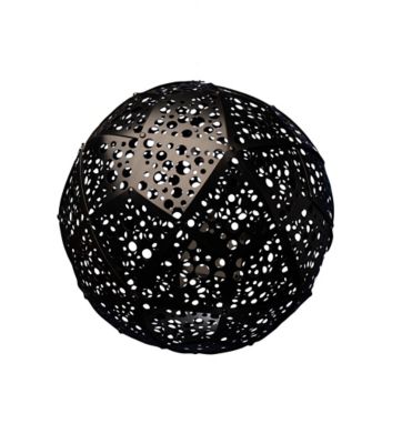 Image showing  18 in. Outdoor Solar Hanging Light, Bubble Black