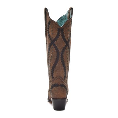 Image showing 3 th Corral Women's Embroidery with Crystals and Studs Snip Toe Cowgirl Boots