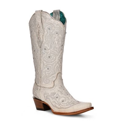 Corral Women's Embroidery and Crystals Snip Toe Cowgirl Boot