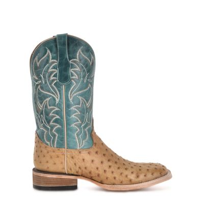 Image showing  Men's Ostrich Embroidery Wide Square Toe Boot