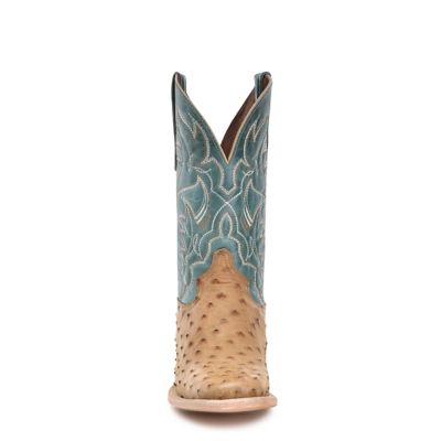 Image showing  Men's Ostrich Embroidery Wide Square Toe Boot