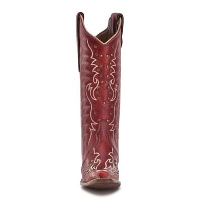 Image showing  Women's Embroidery and Studs Snip Toe Cowgirl Boots