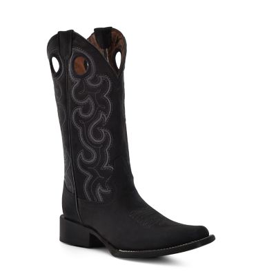 Circle G Women's Embroidery and Cutout Square Toe Cowgirl Boots