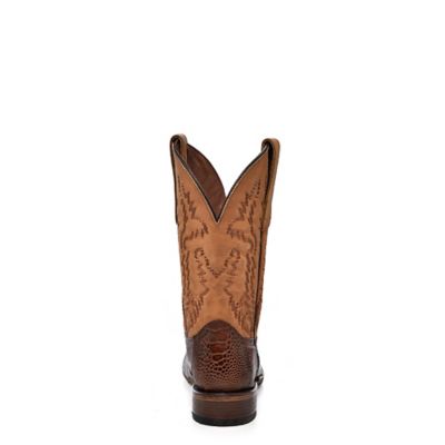 Image showing  Men's Ostrich Leg Embroidery Wide Square Toe Boot