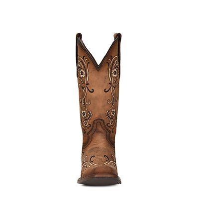 Image showing 2 th Circle G Women's Floral Embroidery Square Toe Cowgirl Boots