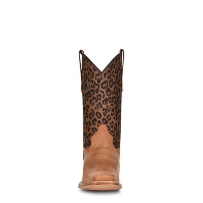 Circle G Teens Leopard Print Shaft Square Toe Boot