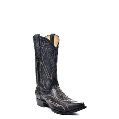 Corral Men's Woven Detail with Embroidery Snip Toe Cowboy Boot