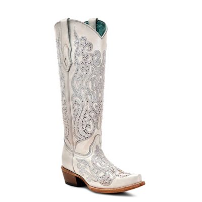 Corral Women's Overlay with Crystals Tall Top Snip Toe Cowgirl Boot