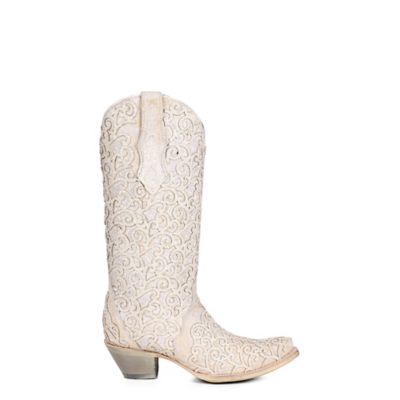 Image showing  Women's Glitter Overlay and Embroidery Triad Snip Toe Cowgirl Boot