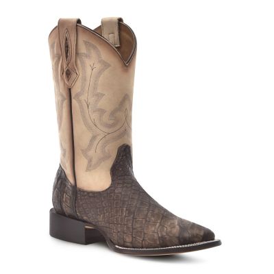 Corral Men's Embroidery Alligator Wide Square Toe Cowboy Boot
