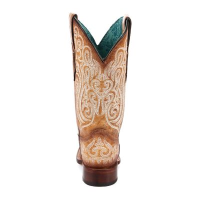 Image showing  Women's Luminescent Embroidery Straw Snip Toe Cowgirl Boot