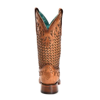 Image showing  Women's Glitter Woven Overlay Square Toe Cowgirl Boots