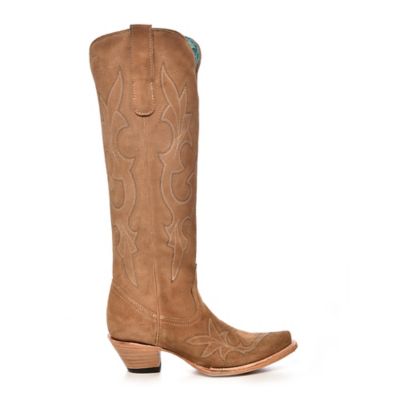 Image showing  Women's Embroidery Suede Tall Top Snip Toe Cowgirl Boot