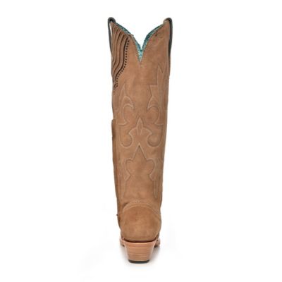 Image showing  Women's Embroidery Suede Tall Top Snip Toe Cowgirl Boot