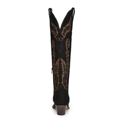 Image showing  Women's Embroidery Suede Tall Top J Toe Cowgirl Boots