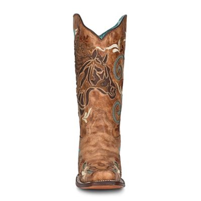 Image showing 2 th Corral Women's Iridescent Horse Inlay and Embroidery Square Toe Cowgirl Boot