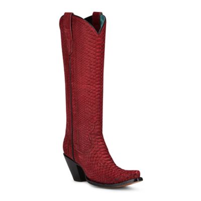Corral Women's Genuine Full Python Snip Toe Tall Top Cowgirl Boot