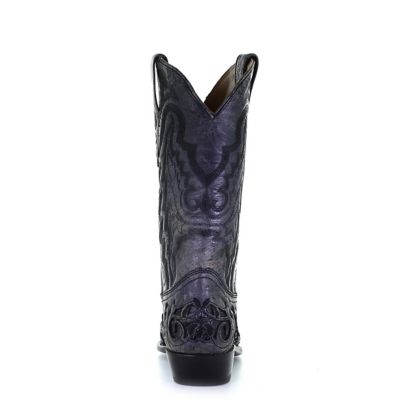 Image showing  Men's Alligator Inlay and Embroidery Snip Toe Cowboy Boots