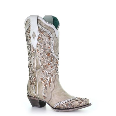 Corral Women's Overlay Embroidery Studs and Crystals Boot