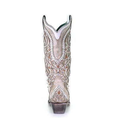 Image showing 3 th Corral Women's Overlay Embroidery Studs and Crystals Boot