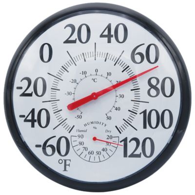 GroundWork 13.5 in. Round Wall Thermometer