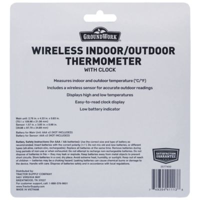 Image showing 6 th GroundWork Wireless Indoor/Outdoor Thermometer with Clock