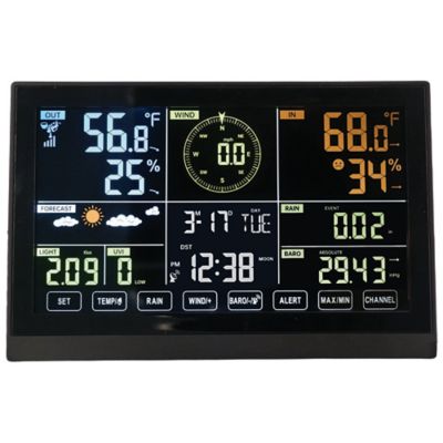 Image showing  Indoor/Outdoor 7-in-1 Wireless Weather Station with Large Color Display
