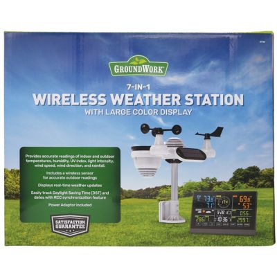 Image showing 6 th GroundWork Indoor/Outdoor 7-in-1 Wireless Weather Station with Large Color Display