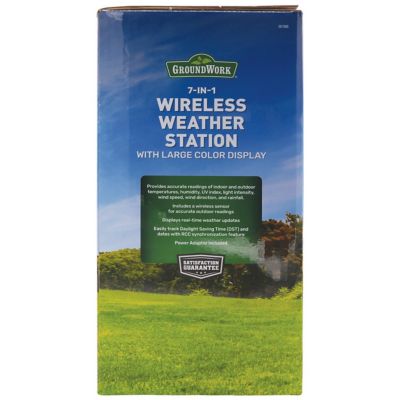 Image showing 7 th GroundWork Indoor/Outdoor 7-in-1 Wireless Weather Station with Large Color Display