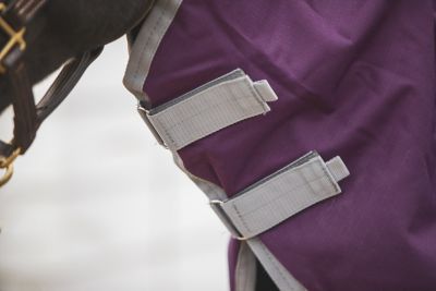 Image showing  Boreas Purple Turnout Blanket 1200 Denier with 350gm Lining & Reflective Stripes 84 in.