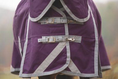 Image showing  Boreas Purple Turnout Blanket 1200 Denier with 350gm Lining & Reflective Stripes 86 in.
