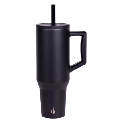Elemental 40 oz. Commuter Series Stainless Steel Insulated Tumbler with 2 Straws and Handle